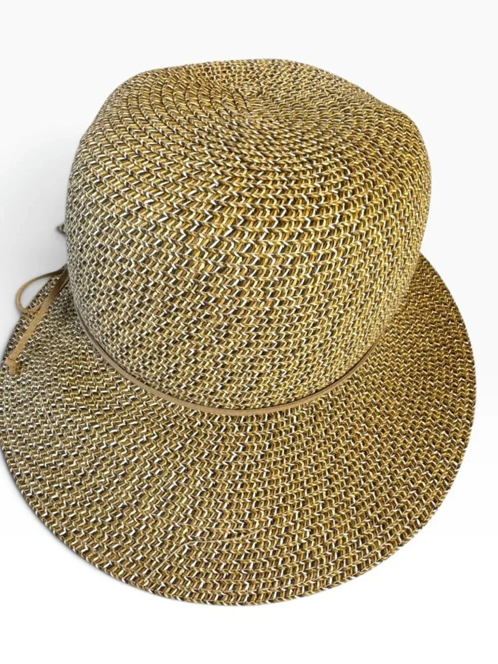 Nine West Woven Sun Hat Paper & Polyester One Size Gold/Brown